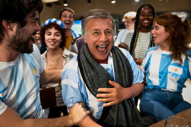Argentine Football Fans Celebreting Their Team Success